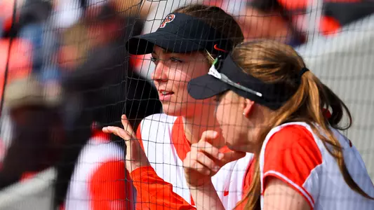 Sarah Lessig watches game photo