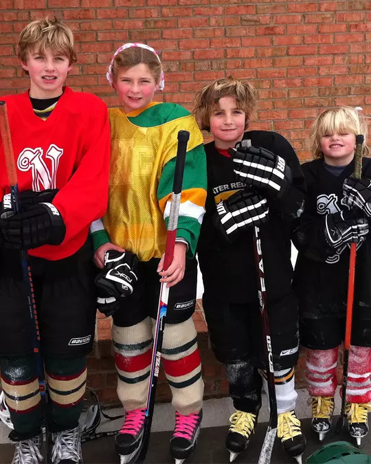 Croddick kids on ice skates