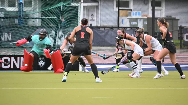 field hockey action at uconn