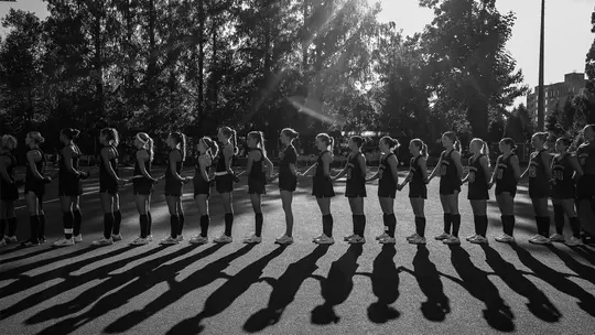Black and white team national anthem