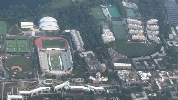 Campus Aerial Shot from United Airlines landing at Newark