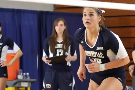 Volleyball Sweeps Lafayette, Edged By La Salle, 3-2 Image