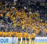 No. 1 Bobcats Defeat No. 4 St. Cloud State, 4-1, in Frozen Four; Will Face Yale in National Championship On Saturday Image