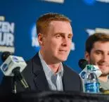 Pecknold Accepts Coach of the Year Award At New England Hockey Writers Association Banquet Image
