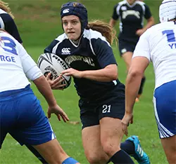 Durkin Leads QU Women's Rugby With Record 7 Tries In 99-19 Win Over Navy Image