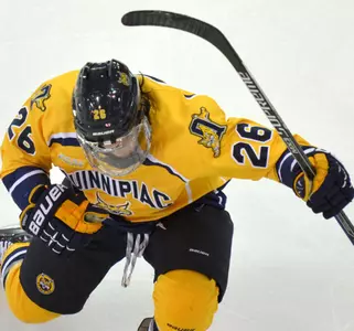 Travis St. Denis' Hat Trick Powers No. 20 QU Men's Ice Hockey's 3-1 Win Over Rensselaer Image