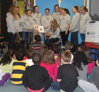 QU Women's Lacrosse Visits Students at Helen Street School Image