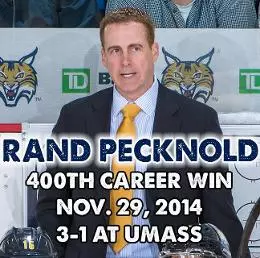 Quinnipiac Men's Ice Hockey Head Coach Rand Pecknold Records 400th Career Win As No. 14 Bobcats Top UMass, 3-1 Image
