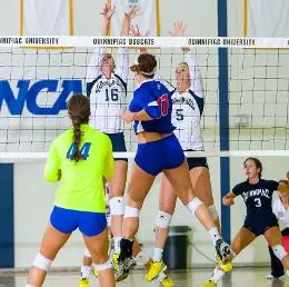 QU Women's Volleyball Drops First Match of the Weekend to Manhattan, 3-1 Image