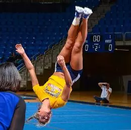 Acrobatics and Tumbling Garners First Place in Tri-Meet Over Alderson Broaddus and Fairmont State Image