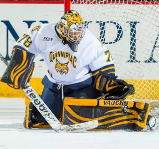 Chelsea Laden Sets new QU Women's Ice Hockey Single-Season Wins Record in 2-0 Shutout of Colgate Image
