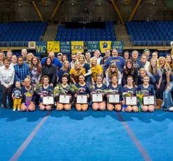 QU Acrobatics & Tumbling Falls to Oregon on Senior Day Image