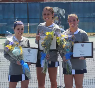 Jacqueline Raynor Ties Second Most Wins in Program History with 159, QU Women's Tennis Sweeps Siena, 7-0 Image