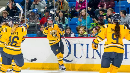 womens ice hockey celebration