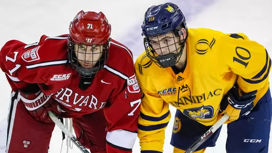 Ethan de Jong Waits for Puck vs. Harvard