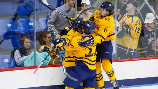 Bobcats Celebrate Goal vs. Maine