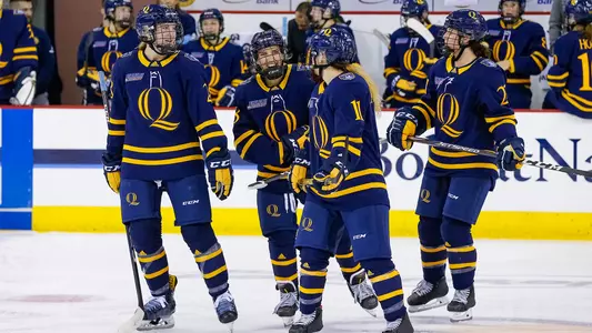 Bonsteel, Lundblad, Hauswirt, McAlpine skate in the middle of the ice