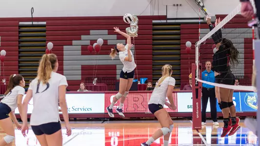 Morgan Sherwin Attacks the Ball Against Rutgers