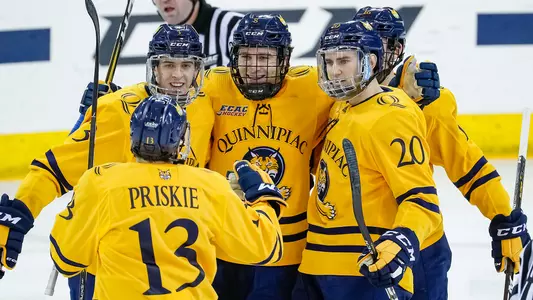 Men's Ice Hockey Goal Celebration vs. Holy Cross