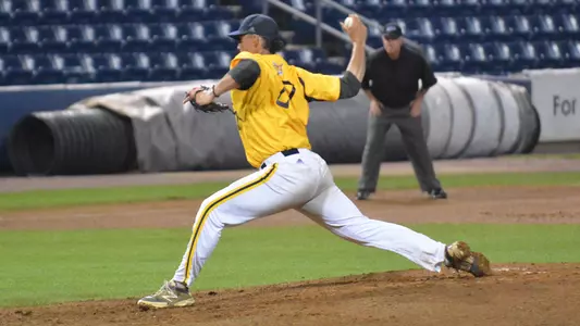 Tyler Poulin Pitching in MAAC Tournament