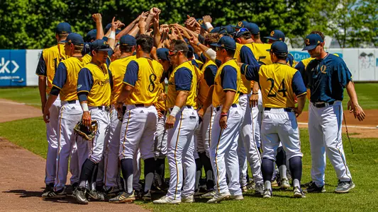 Baseball Huddle at MAAC Tournament