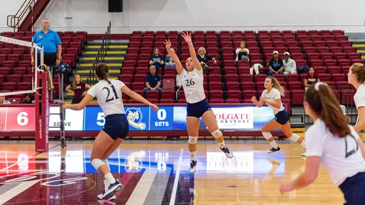 Nicole Migliozzi Sets the Ball Against Rutgers