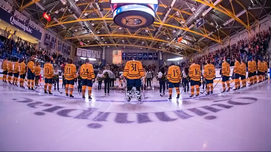 Men's Ice Hockey on Blue Line for Anthem
