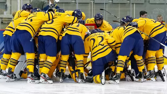 Men's Ice Hockey Huddle vs. Vermont