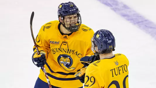 Ethan de Jong and Odeen Tufto Celebrate Goal