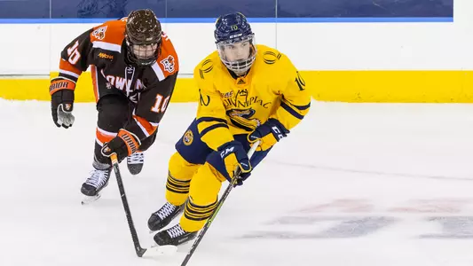 Ethan de Jong Skating with Puck vs. Bowling Green