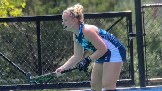 Carly Hewes Waits for Ball vs. Merrimack