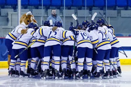 Women's ice hockey huddle