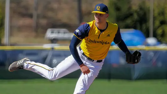 Derek Goldrick Finishes Pitch vs. Yale