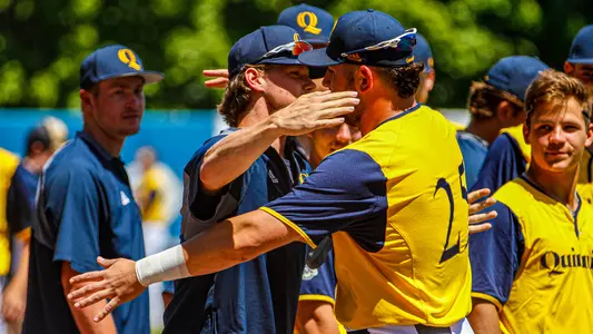 David Longstreeth Hugs Liam Scafariello Before MAAC Championship