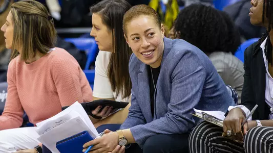 Jen Fay Coaching from bench vs. Niagara