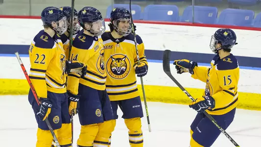 Nick Bochen Celebrates with Teammates vs. Colgate