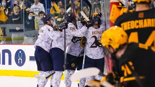Men's Hockey Celebrates Goal Against Arizona State