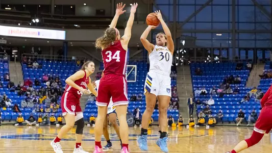 Mikala Morris attempts the jumper