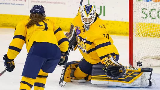 Catie Boudiette makes a save vs SLU