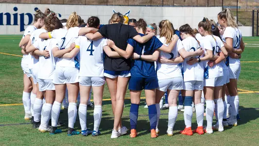 Women's soccer huddle