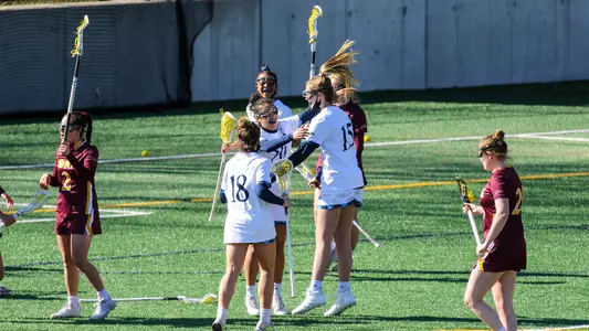 Women's Lacrosse Celebrates a Goal vs. Iona