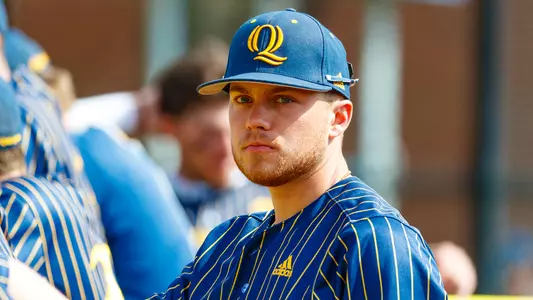Braydon Seaburg Looks on From Dugout vs. Siena