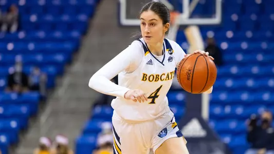 Grace LaBarge attacks the basket