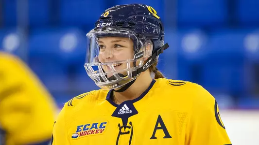 Renee Saltness getting prepared during warm ups
