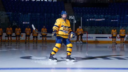 Olivia Mobley skates to blue line during starters announcement