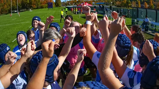 Women's Rugby Huddle in Hamden vs. SHU (October 2022)