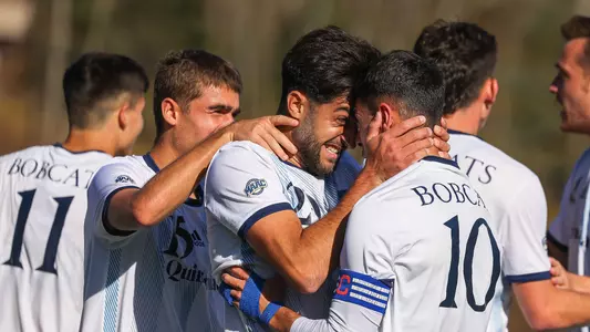 Men's Soccer Celebrates After MAAC Semifinals Win vs. Niagara (Fall 2022 in Hamden)