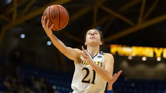 Jackie Grisdale skies for a layup