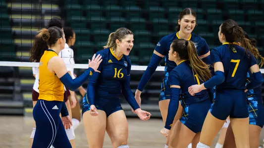 Ginevra Giovagnoni celebrates a point