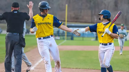 Baseball daps after a run